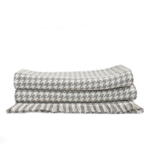 Load image into Gallery viewer, Natural Hardy Houndstooth Cotton Throw Blanket
