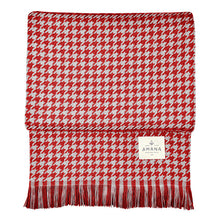 Load image into Gallery viewer, Burgundy Hardy Houndstooth Cotton Throw Blanket
