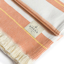 Load image into Gallery viewer, Up close view of Amana label on Escape Throw Blanket