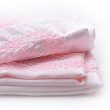 Load image into Gallery viewer, White/Pink Diamond Weave Cotton Baby Blanket
