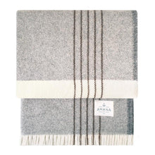 Load image into Gallery viewer, Grey Plat Wool Throw Blanket
