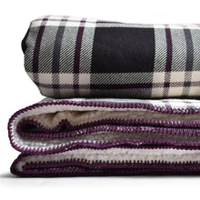 Load image into Gallery viewer, Off the Grid Cotton Throw with Sherpa Backing - Amana Woolen Mill
