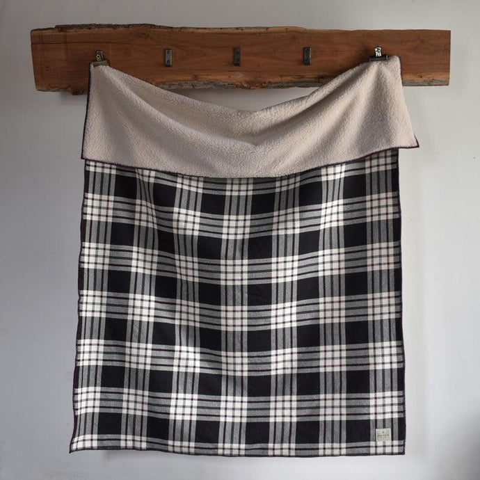 Off the Grid Cotton Throw with Sherpa Backing - Amana Woolen Mill