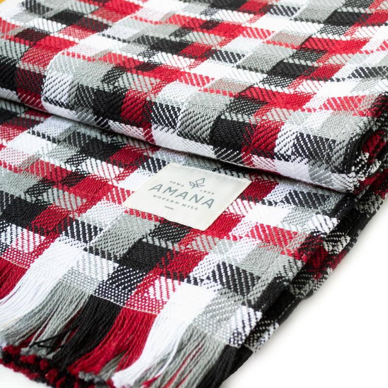 Red/Black/Grey Dimension Cotton Throw Blanket