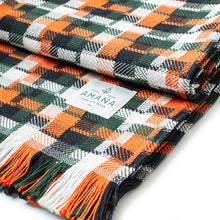 Load image into Gallery viewer, Green/Orange/Black Dimension Cotton Throw Blanket
