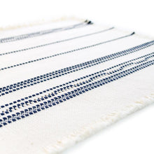 Load image into Gallery viewer, Natural/Navy Amana Weave Cotton Placemats 

