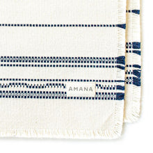 Load image into Gallery viewer, Natural/Navy Amana Weave Cotton Placemats
