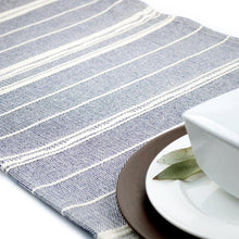 Load image into Gallery viewer, Navy/Natural Amana Weave Cotton Table Runner
