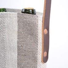 Load image into Gallery viewer, Two Bottle Colony Stripe Wine Tote in Linen
