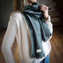 Load image into Gallery viewer, person wearing the green Roth Merino Wool Scarf
