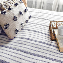 Load image into Gallery viewer, Navy Amana Vintage Cotton Bed Blanket - Amana Woolen Mill
