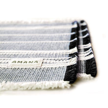Load image into Gallery viewer, Black/Natural Amana Weave Cotton Placemats - Amana Woolen Mill
