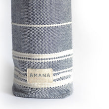 Load image into Gallery viewer, One Bottle Amana Weave Wine Tote in Navy - Amana Woolen Mill
