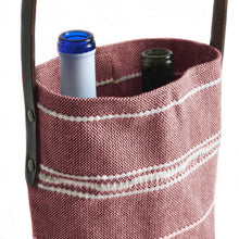 Load image into Gallery viewer, Two Bottle Amana Weave Wine Tote in Burgundy - Amana Woolen Mill

