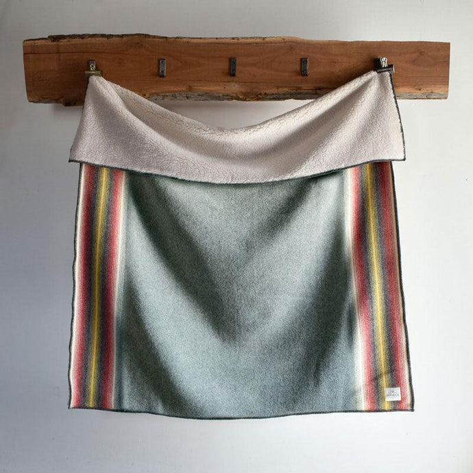 Mirage Wool Throw with Sherpa Backing - Amana Woolen Mill