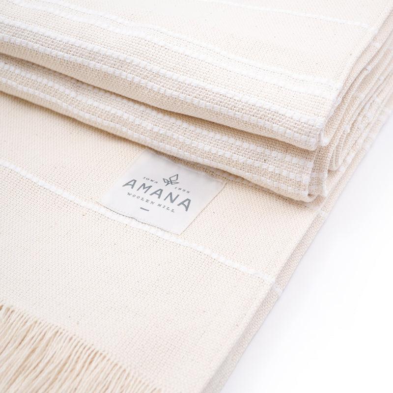 Natural/White Amana Weave Cotton Throw