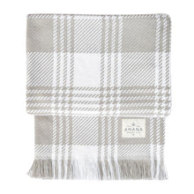 Load image into Gallery viewer, Dark Linen/White Grace Cotton Throw
