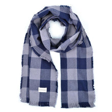 Load image into Gallery viewer, Navy/Grey Rob Roy Cotton Scarf
