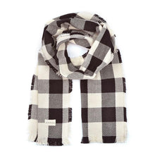 Load image into Gallery viewer, Black/Natural Rob Roy Cotton Scarf
