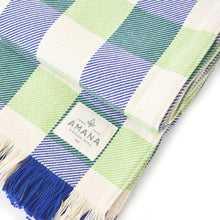 Load image into Gallery viewer, Blue/Green Rob Roy Check Cotton Throw Blanket
