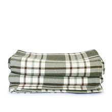 Load image into Gallery viewer, Olive Off the Grid Plaid Cotton Bed Blanket
