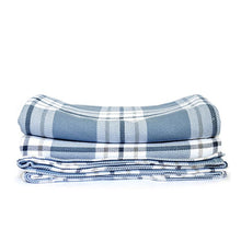Load image into Gallery viewer, Light Blue Off the Grid Plaid Cotton Bed Blanket
