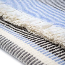 Load image into Gallery viewer, light blue Wolter Ridge Wool Throw Blanket
