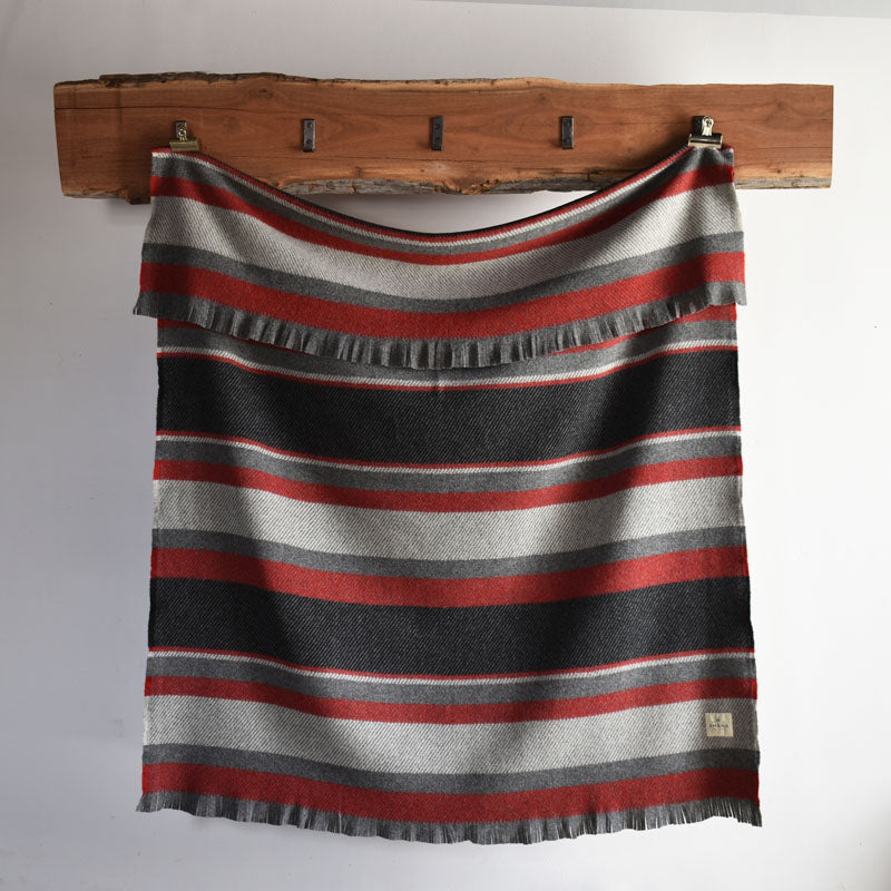 red Wolter Ridge Wool Throw Blanket - Amana Woolen Mill