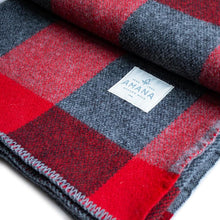 Load image into Gallery viewer, Red/Black Big Roy Wool Throw Blanket
