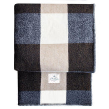 Load image into Gallery viewer, Navy Big Roy Wool Throw with Sherpa Backing

