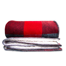 Load image into Gallery viewer, Red Big Roy Wool Throw with Sherpa Backing
