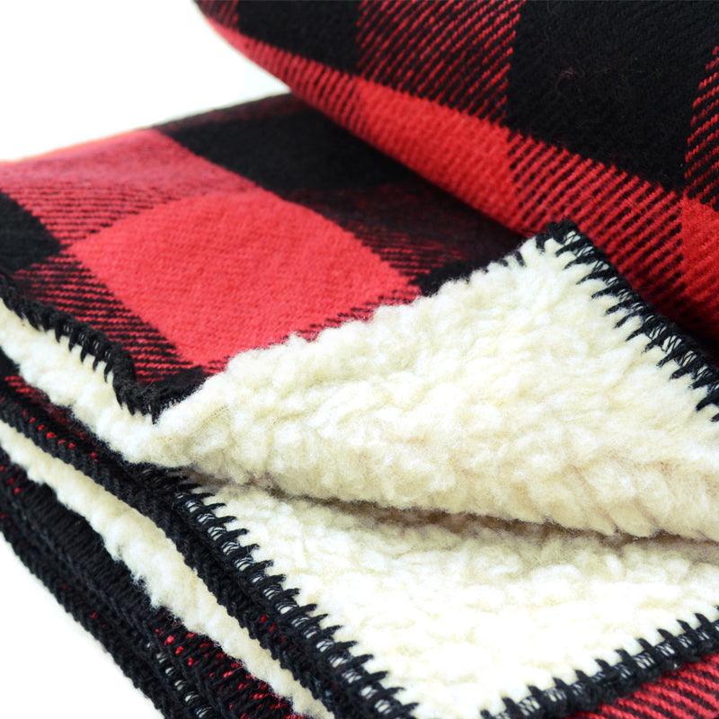 Red Rob Roy Throw with sherpa backing