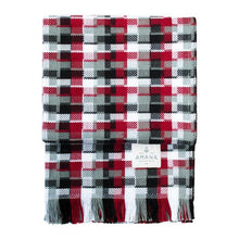 Load image into Gallery viewer, Red/Black/Grey Dimension Cotton Throw Blanket
