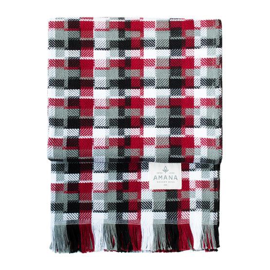 Red/Black/Grey Dimension Cotton Throw Blanket
