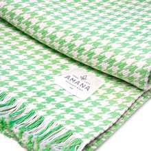 Load image into Gallery viewer, Green Hardy Houndstooth Cotton Throw Blanket
