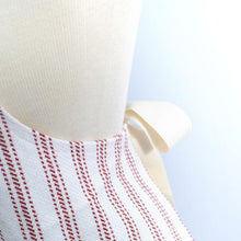 Load image into Gallery viewer, burgundy Vintage Ticking Chef Apron waist strap
