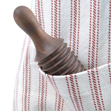 Load image into Gallery viewer, rolling pin in burgundy Vintage Ticking Chef Apron pocket
