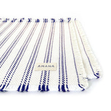 Load image into Gallery viewer, navy Vintage Ticking Cotton Placemats
