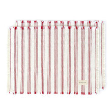 Load image into Gallery viewer, burgundy Vintage Ticking Cotton Placemats

