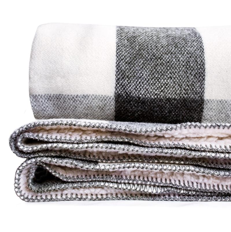 Big Roy Wool Throw with Sherpa Backing - Amana Woolen Mill