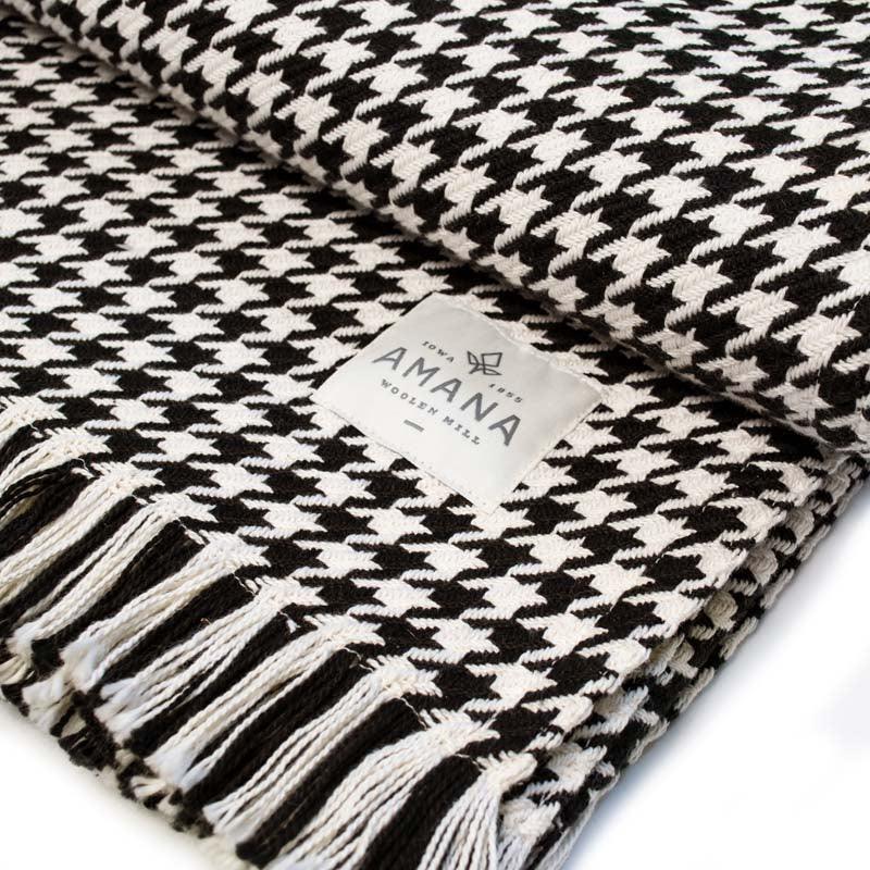 Hardy Houndstooth Cotton Throw Blanket - Amana Woolen Mill