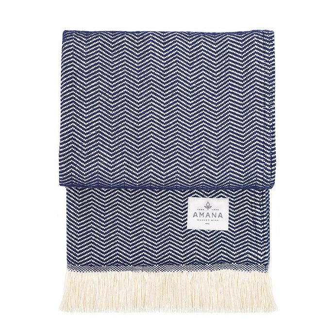 Herringbone Cotton Throw Blanket - Amana Woolen Mill -