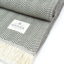 Load image into Gallery viewer, Herringbone Cotton Throw Blanket - Amana Woolen Mill -
