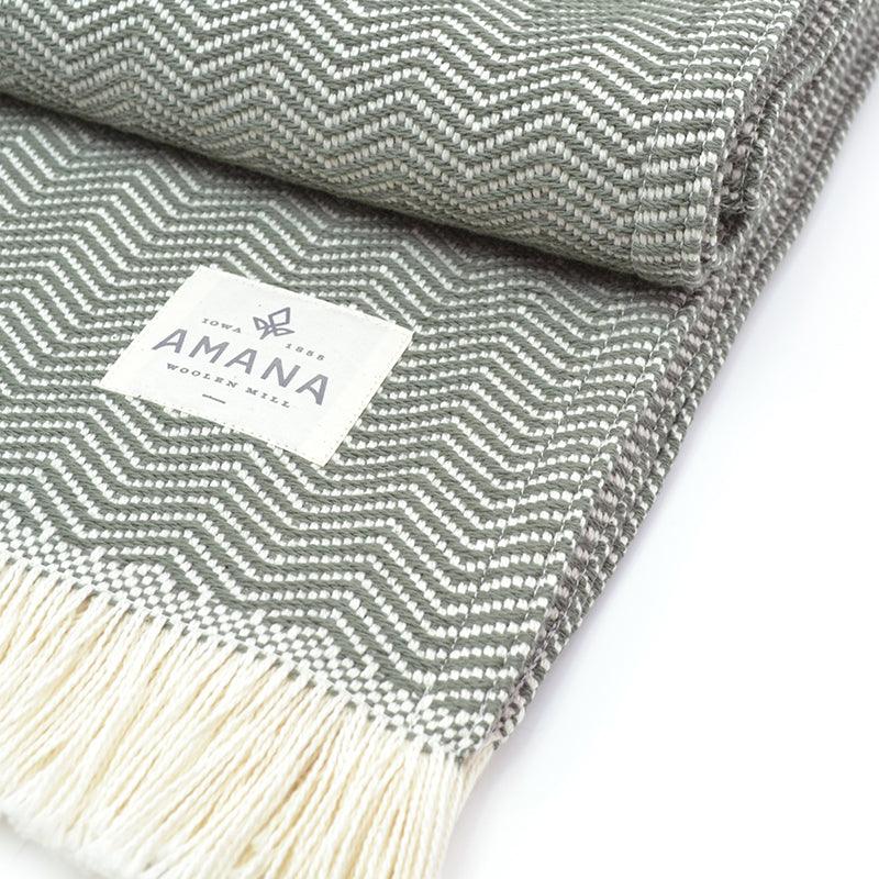 Herringbone Cotton Throw Blanket - Amana Woolen Mill -