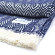 Load image into Gallery viewer, Herringbone Cotton Throw Blanket - Amana Woolen Mill -
