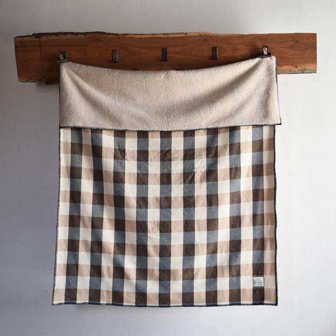Rob Roy 3 - Color Cotton Throw with Sherpa Backing - Amana Woolen Mill