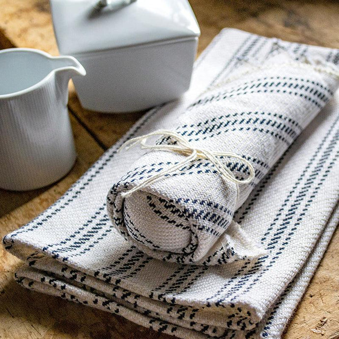 Vintage Ticking Tea Towel & Dish Cloth Set - Amana Woolen Mill