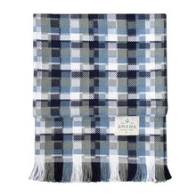 Load image into Gallery viewer, Navy/Light Blue/Grey Dimension Cotton Throw Blanket

